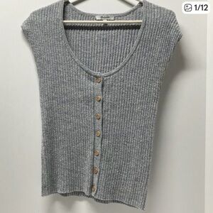 Madewell Marled Shaw Button-Front Sweater Spring Summer Sz Medium